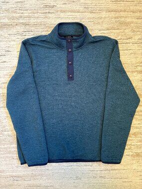 J.CREW Fleece Henley Pullover [SIZE L] Mens [BLUE] Casual Sweatshirt